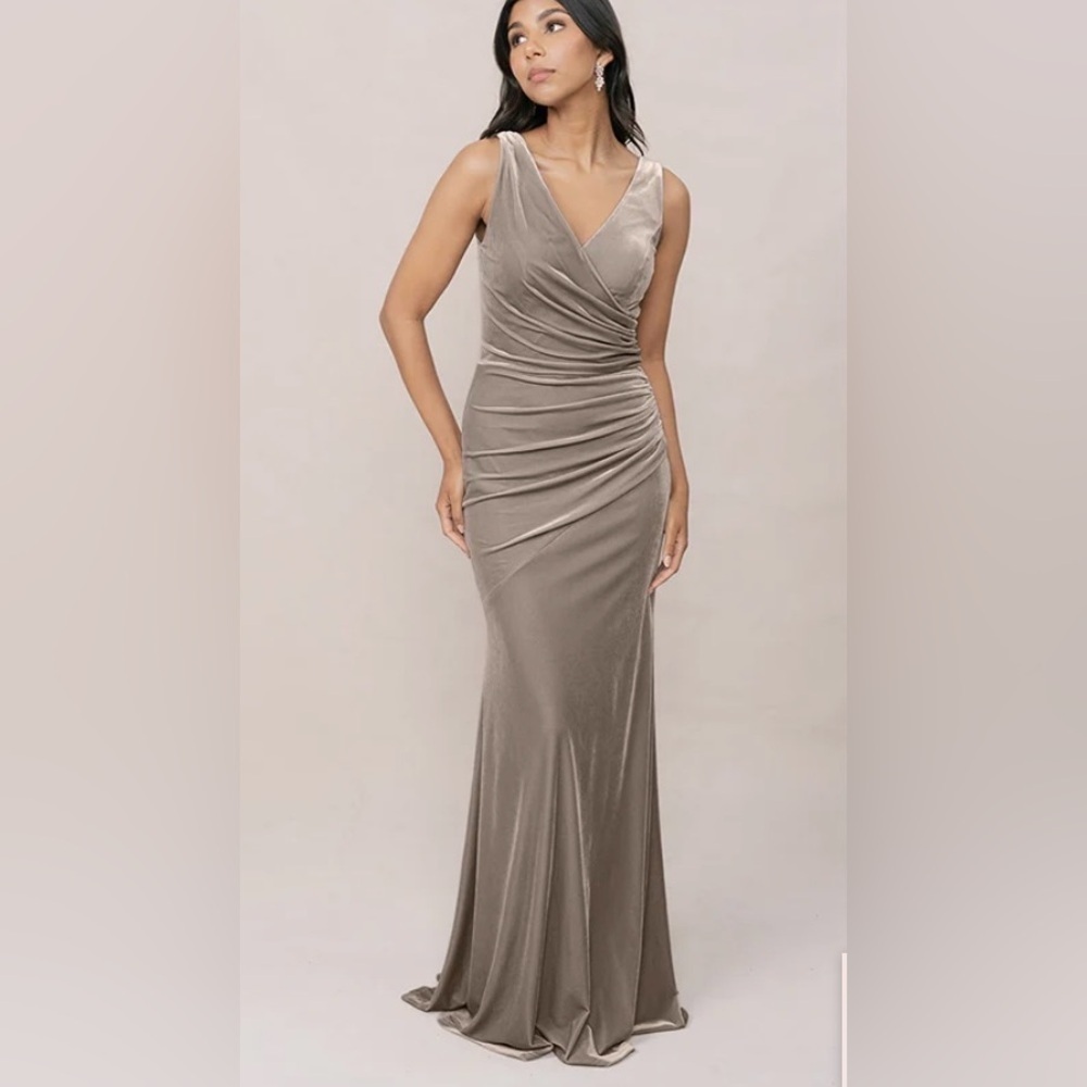 Revelry velvet sleeveless “Dawson” dress in pale sage green with silver sheen.20